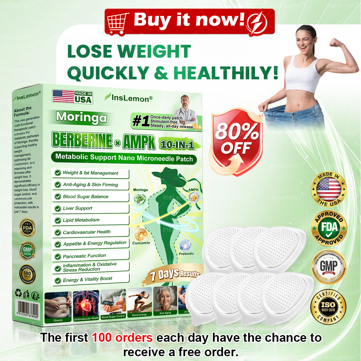 🐇🐇𝐈𝐧𝐬𝐋𝐞𝐦𝐨𝐧® 𝗠𝗼𝗿𝗶𝗻𝗴𝗮 × 𝗕𝗲𝗿𝗯𝗲𝗿𝗶𝗻𝗲 × 𝗔𝗠𝗣𝗞 𝟭𝟬-𝗶𝗻-𝟭 𝗠𝗲𝘁𝗮𝗯𝗼𝗹𝗶𝗰 𝗦𝘂𝗽𝗽𝗼𝗿𝘁 𝗡𝗮𝗻𝗼 𝗠𝗶𝗰𝗿𝗼𝗻𝗲𝗲𝗱𝗹𝗲 𝗣𝗮𝘁𝗰𝗵🇺🇸(𝐉𝐮𝐬𝐭 𝐨𝐧𝐜𝐞 𝐚 𝐝𝐚𝐲, 𝐯𝐢𝐬𝐢𝐛𝐥𝐞 𝐜𝐡𝐚𝐧𝐠𝐞𝐬 𝐢𝐧 𝟕 𝐝𝐚𝐲𝐬） ✅ 𝐅𝐨𝐫 𝐨𝐛𝐞𝐬𝐢𝐭𝐲, 🅛🅞🅞🅢🅔 🅢🅚🅘🅝,𝐝𝐢𝐚𝐛𝐞𝐭𝐞𝐬, 𝐬𝐥𝐞𝐞𝐩 𝐚𝐩𝐧𝐞𝐚, 𝐣𝐨𝐢𝐧𝐭 𝐢𝐬𝐬𝐮𝐞𝐬, 𝐚𝐧𝐝 𝐦𝐨𝐫𝐞